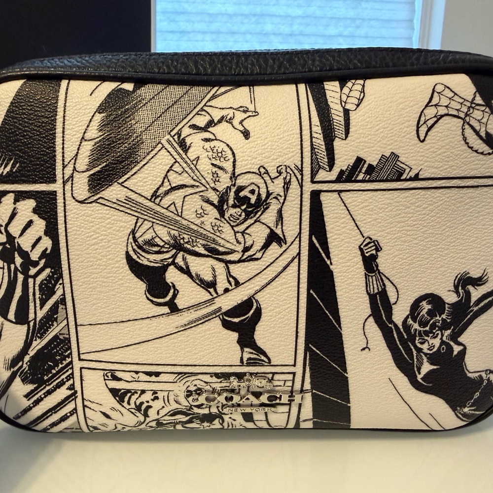 Coach - Marvel Graphic Black and White Crossbody Bag